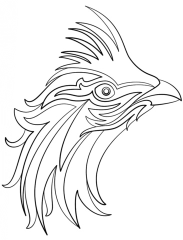 Abstract Bird Coloring Page